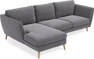 Madison Lux - 2-sits soffa med schäslong vänster - Grå