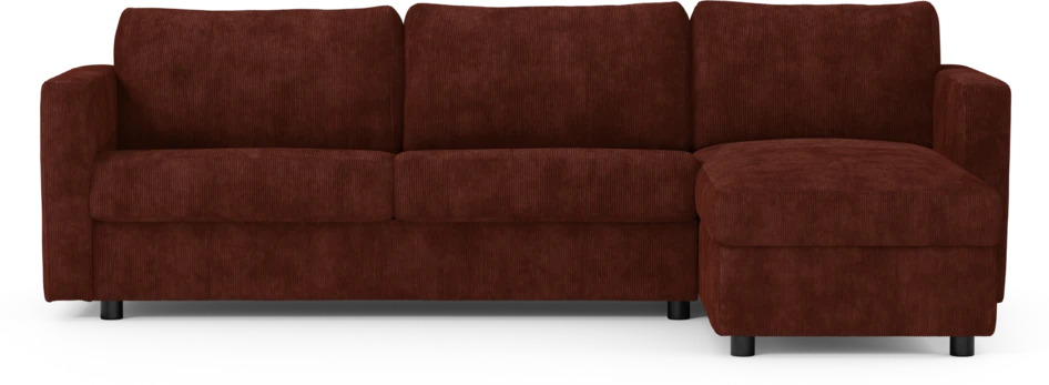 Lindö - Bäddsoffa 2,5-sits med schäslong, vändbar - Röd