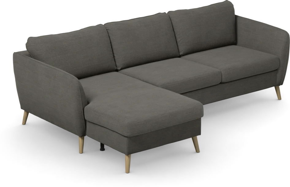 County - 3-sits soffa med flyttbar schäslong - Grå