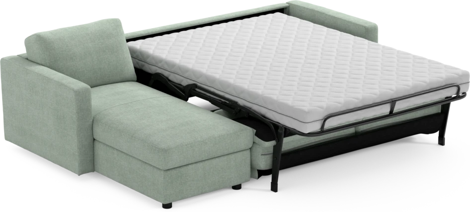 Lindö - Bäddsoffa 2,5-sits med schäslong, vändbar - Grön