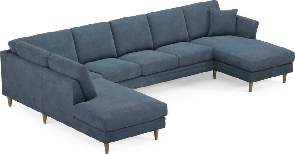 Eden - 3-sits soffa med divan vänster och schäslong höger - Blå