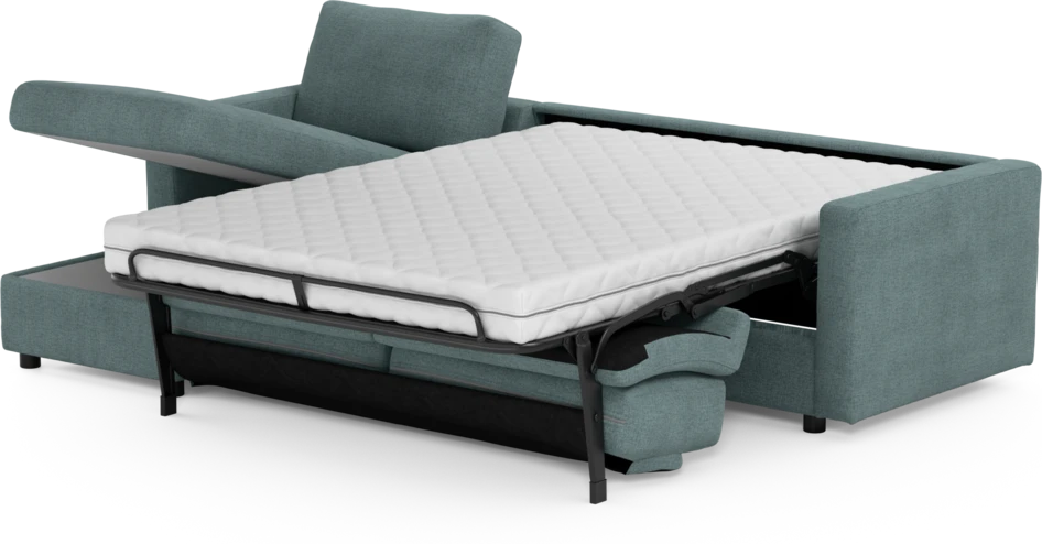 Lindö - Bäddsoffa 2,5-sits med schäslong, vändbar - Blå