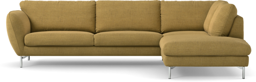 Madison Lux - 3-sits soffa med divan höger - Gul