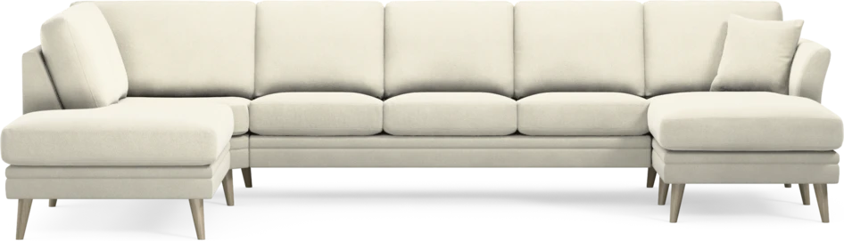 Eden - 3-sits soffa med divan vänster och schäslong höger - Vit