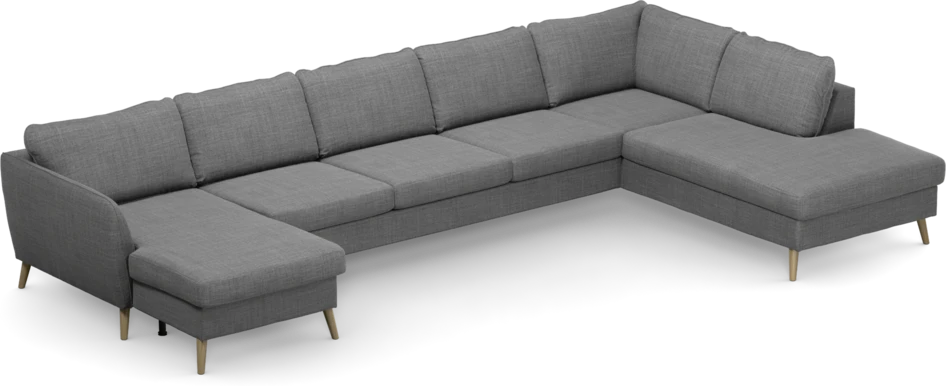 County - 4-sits soffa med schäslong vänster och divan höger - Grå