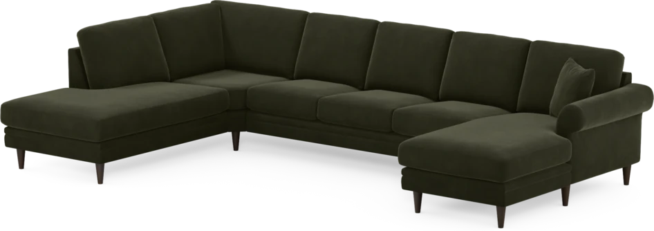 Eden - 3-sits soffa med divan vänster och schäslong höger - Grön