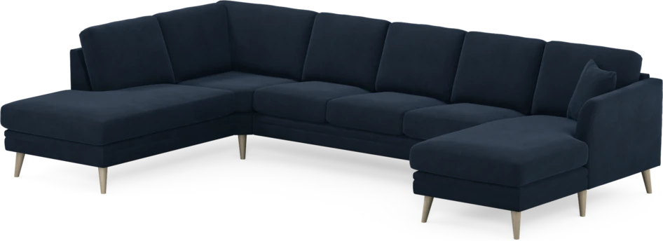 Eden - 3-sits soffa med divan vänster och schäslong höger - Blå