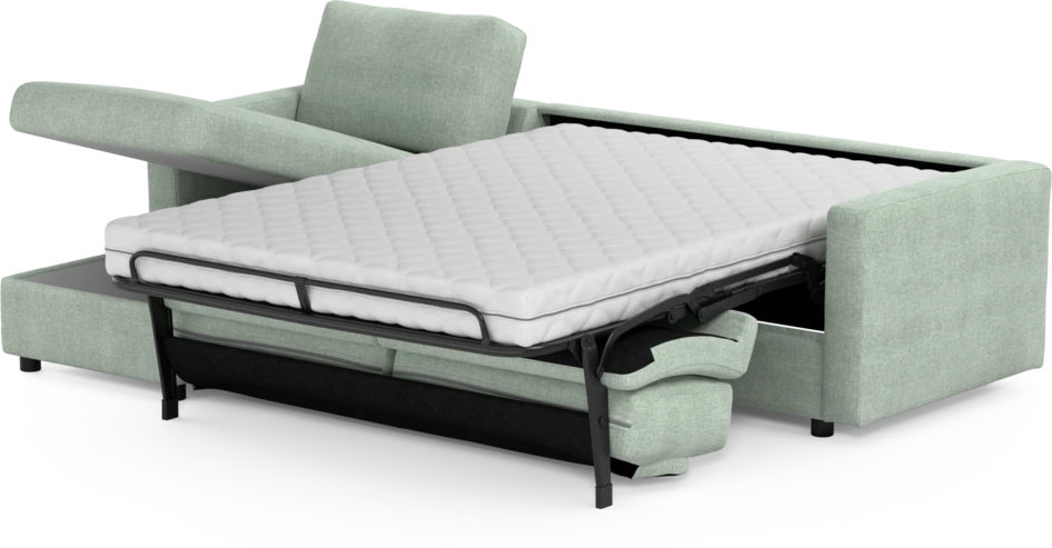 Lindö - Bäddsoffa 2,5-sits med schäslong, vändbar - Grön
