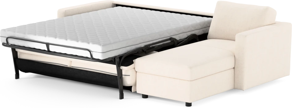 Lindö - Bäddsoffa 2,5-sits med schäslong, vändbar - Vit