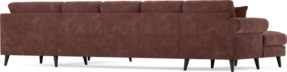 Eden - 3-sits soffa med schäslong vänster och divan höger - Röd