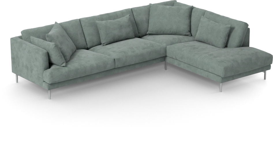 Harper - 3-sits soffa med divan höger - Blå