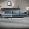 Impression Delux - 3-sits soffa med schäslong vänster - Blå