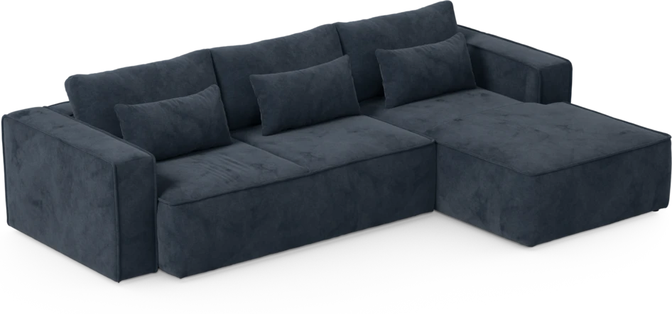 Ide - Bäddsoffa 3-sits med schäslong höger - Blå