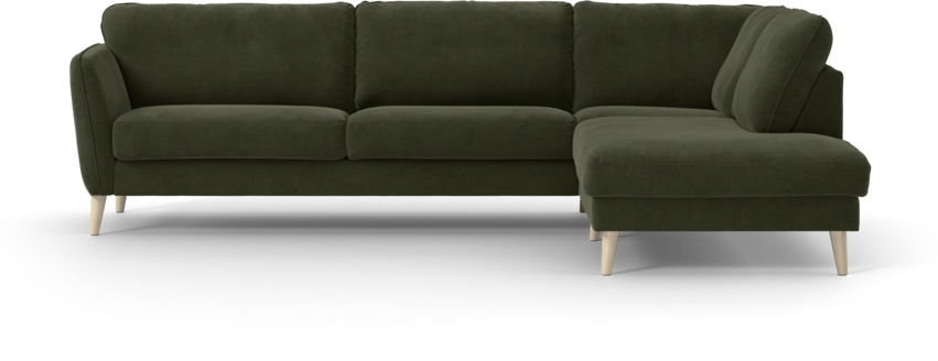 Bridge - 3-sits soffa med divan höger - Grön
