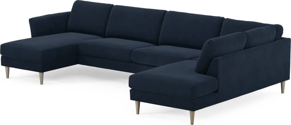 Bridge - 3-sits soffa med schäslong vänster och divan höger - Blå