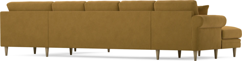 Eden - 3-sits soffa med schäslong vänster och divan höger - Gul