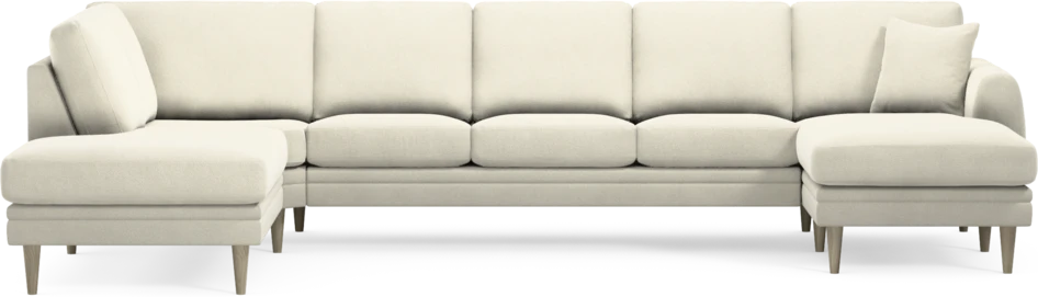 Eden - 3-sits soffa med divan vänster och schäslong höger - Vit