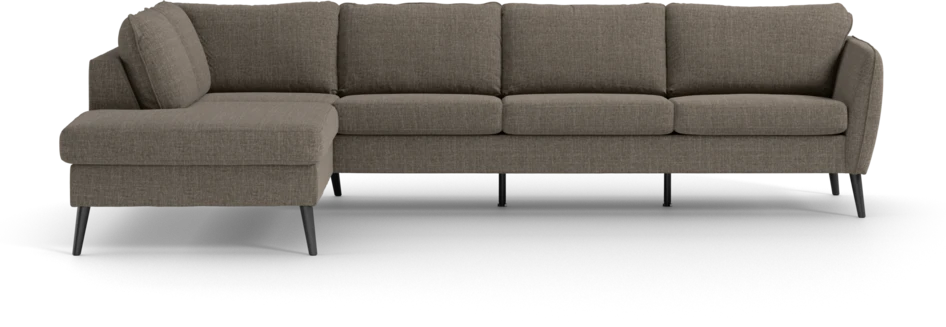 County - 3-sits soffa med divan vänster - Brun