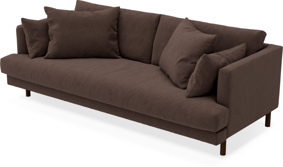 Harper - 3-sits soffa, hel dyna - Brun