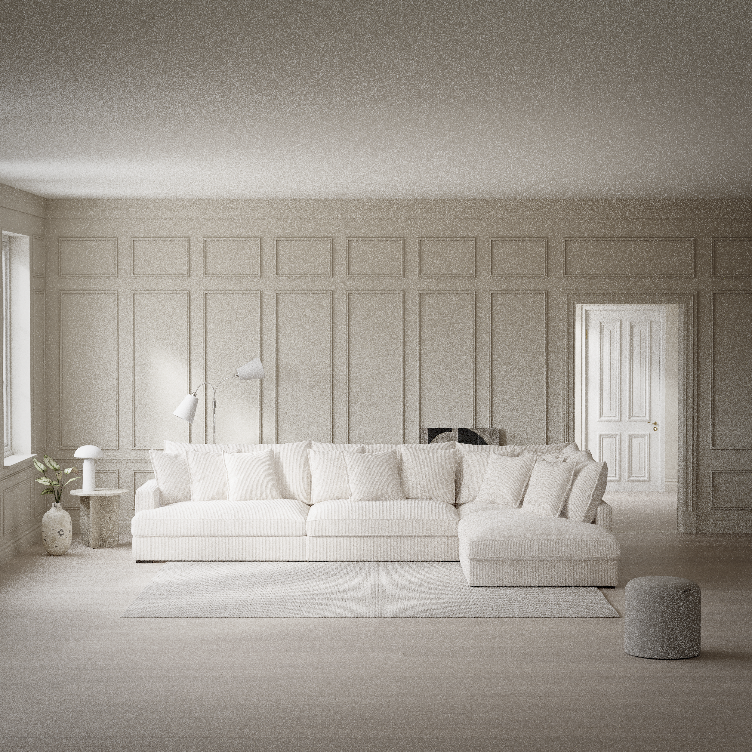 Rossi, 4-sits soffa med divan höger