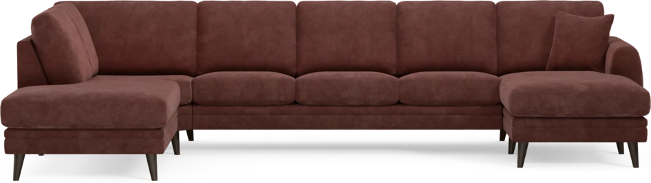 Eden - 3-sits soffa med divan vänster och schäslong höger - Röd
