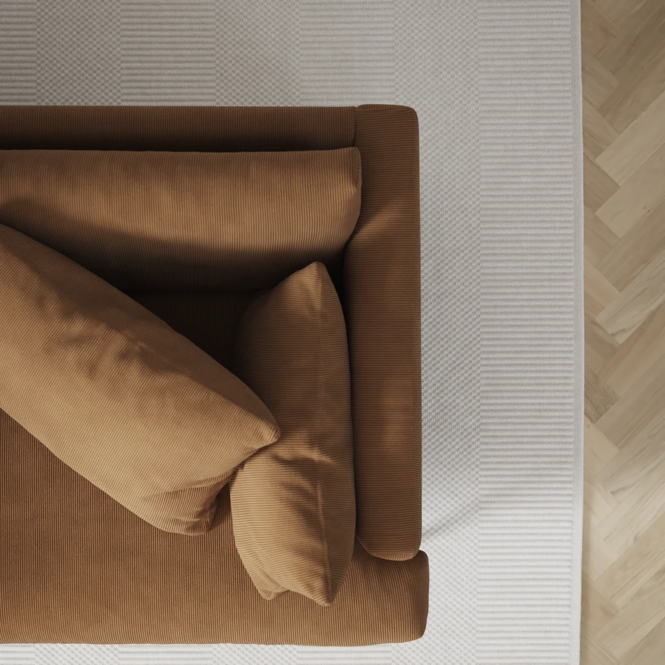 Harper - 3-sits soffa med divan höger - Gul
