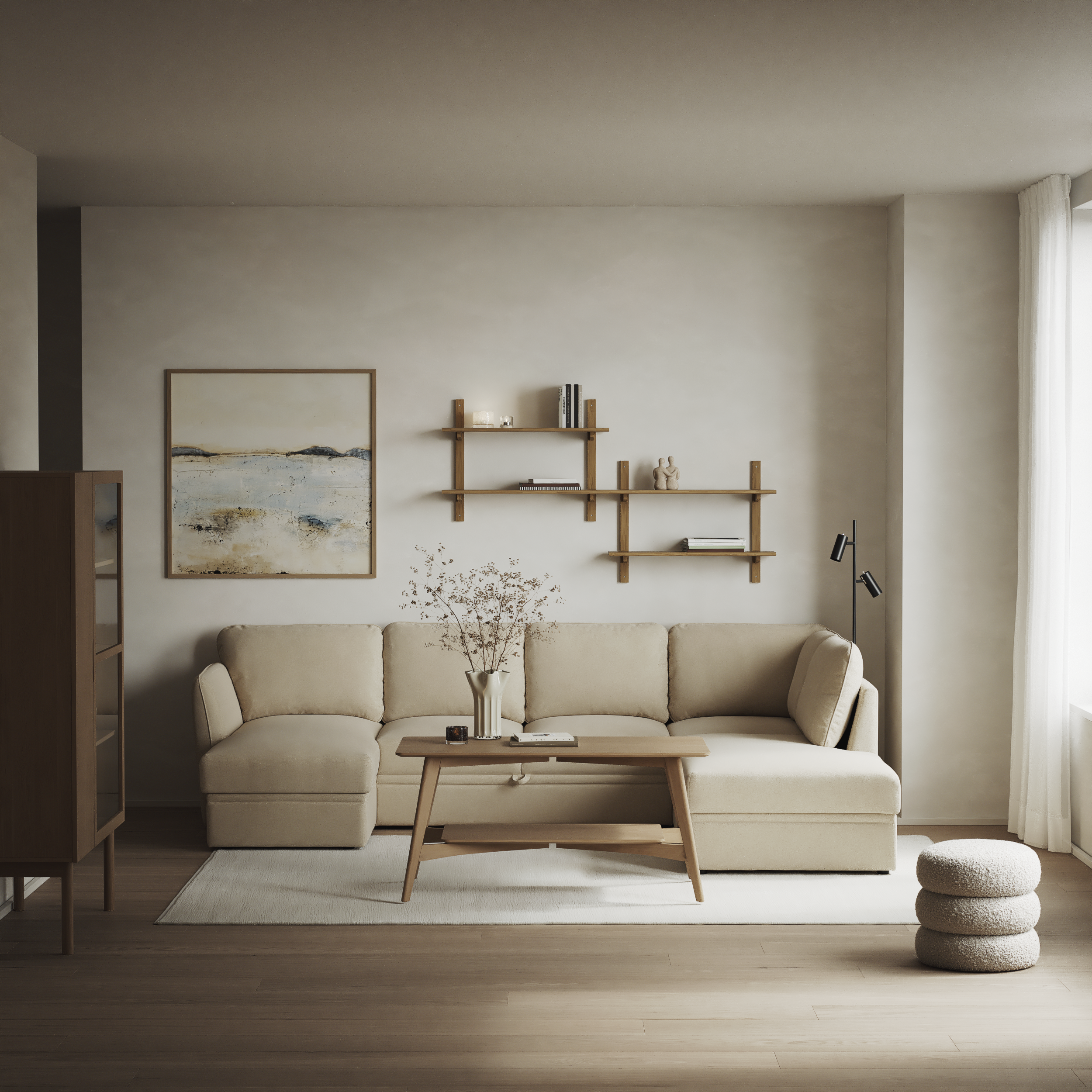 Öland - Bäddsoffa med schäslong vänster och divan höger - inspiration