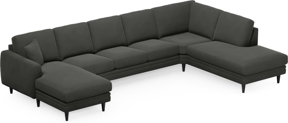 Eden - 3-sits soffa med schäslong vänster och divan höger - Grå