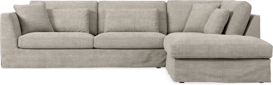 Willow - 3-sits soffa med divan höger, med kappa - Grå