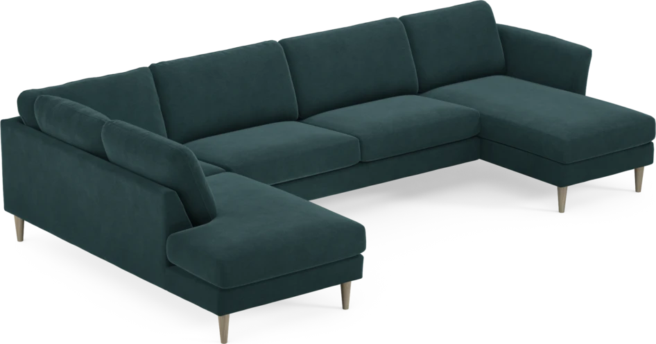 Bridge - 3-sits soffa med divan vänster och schäslong höger - Blå