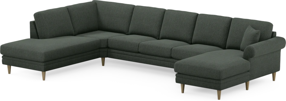 Eden - 3-sits soffa med divan vänster och schäslong höger - Grön
