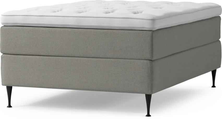 Delux Dream - Kontinentalsäng, enkelsäng 140 cm med bäddmadrass och sängben - Grå