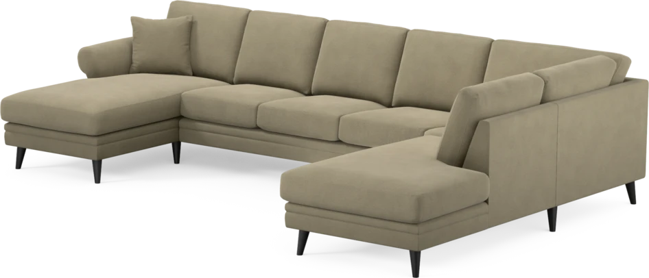 Eden - 3-sits soffa med schäslong vänster och divan höger - Beige