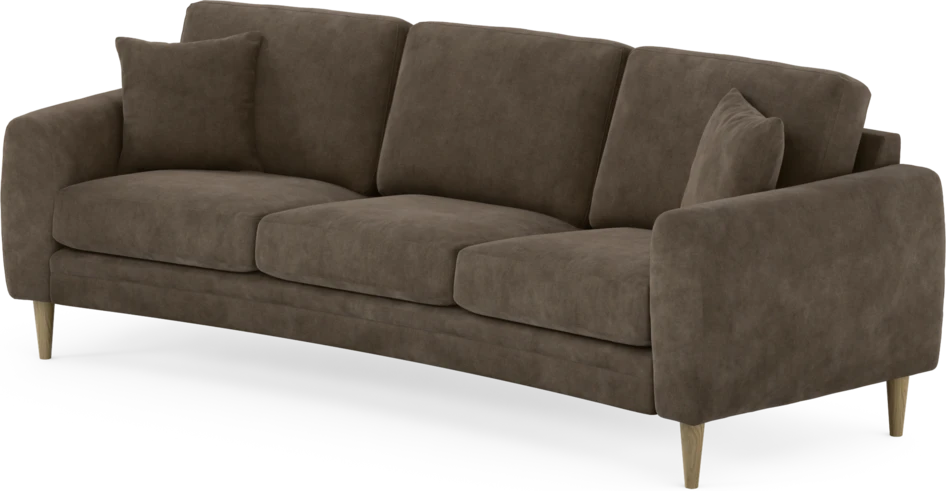 Eden - 3-sits soffa svängd - Brun
