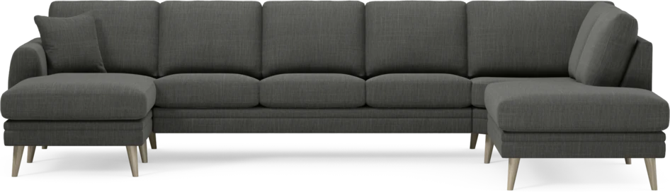 Eden - 3-sits soffa med schäslong vänster och divan höger - Grå