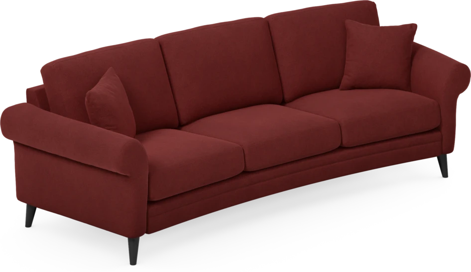 Eden - 3-sits soffa svängd - Röd