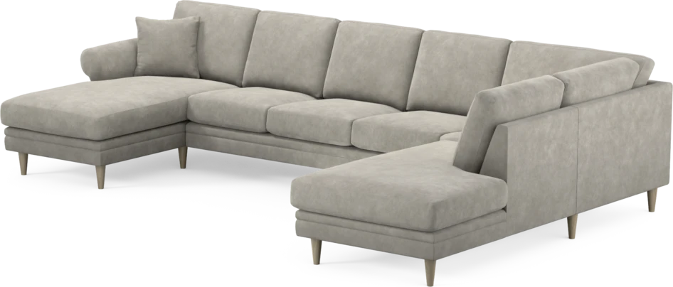 Eden - 3-sits soffa med schäslong vänster och divan höger - Grå
