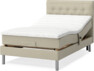 Roma Family - Ställbar säng, enkelsäng med bäddmadrass och sänggavel låg pikerad, B 90-120 - Beige