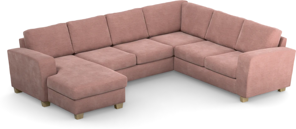 Friday - Hörnsoffa, 3+2-sits med schäslong vänster - Rosa