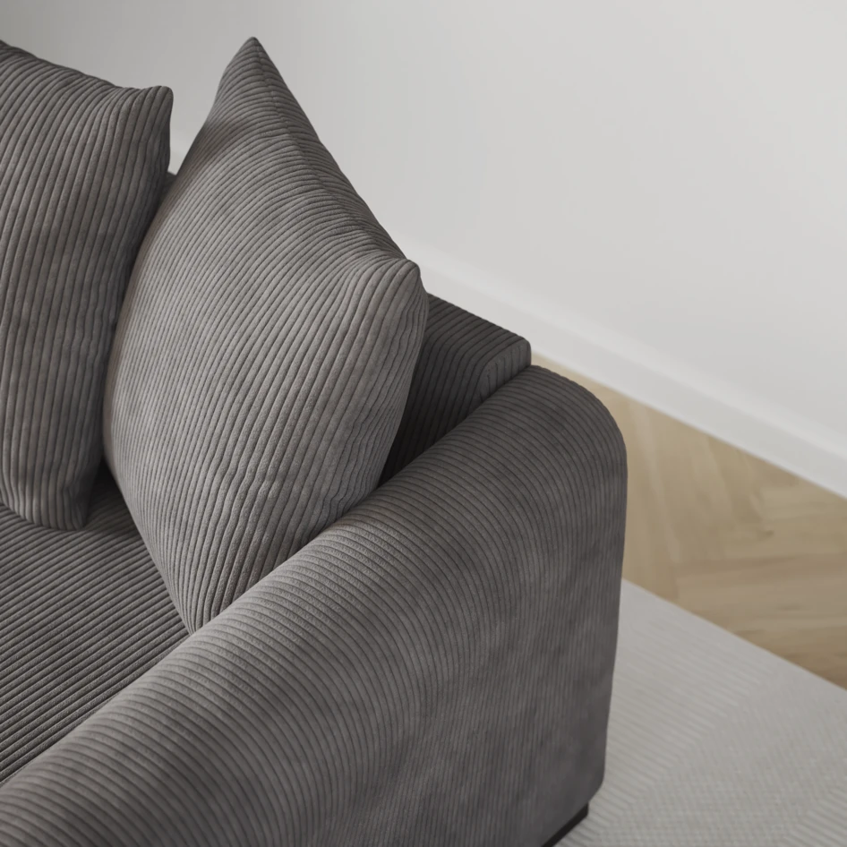 Town - 3-sits soffa med divan höger och schäslong vänster - Grå