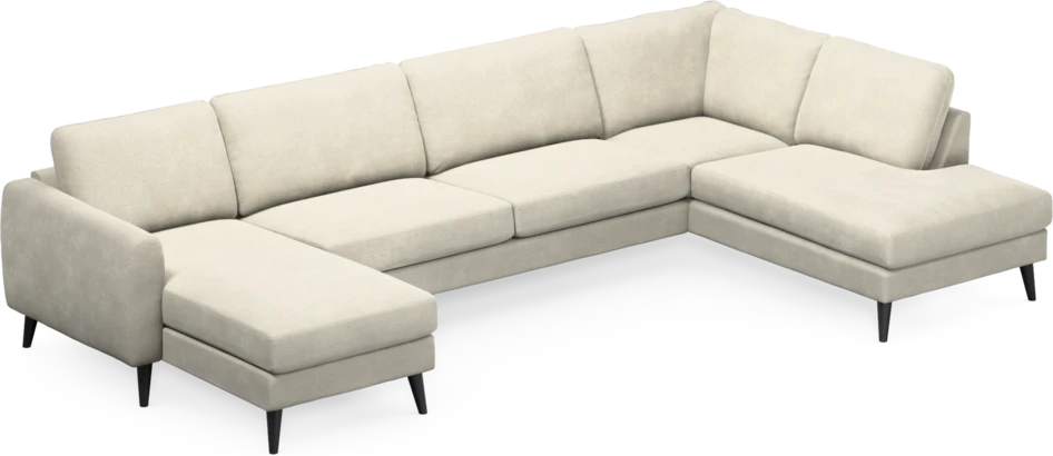 Bridge - 3-sits soffa med schäslong vänster och divan höger - Vit