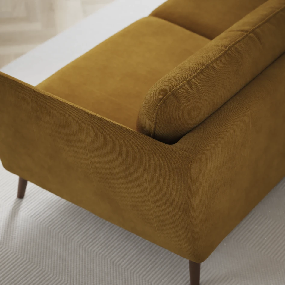 Madison Lux - 2-sits soffa med divan vänster och höger - Gul