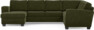 Friday - Hörnsoffa, 3+2-sits med schäslong vänster - Grön