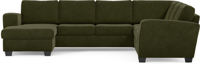 Friday - Hörnsoffa, 3+2-sits med schäslong vänster - Grön