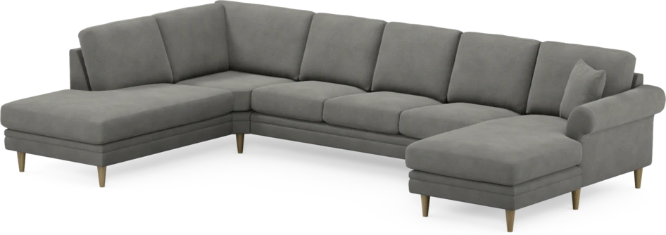 Eden - 3-sits soffa med divan vänster och schäslong höger - Grå