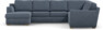 Friday - Hörnsoffa, 3+2-sits med schäslong vänster - Blå