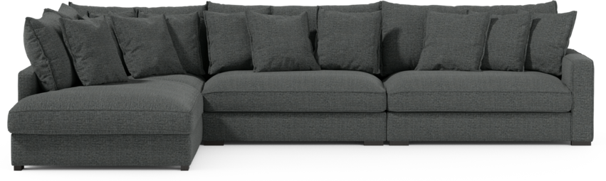 Rossi - 4-sits soffa med divan vänster - Grå
