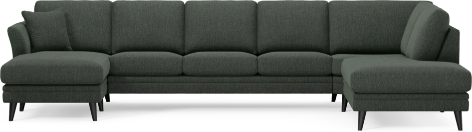 Eden - 3-sits soffa med schäslong vänster och divan höger - Grön
