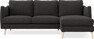 Madison Lux - 2-sits soffa med schäslong höger - Svart