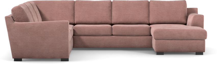 Friday - Hörnsoffa, 2+3-sits med schäslong höger - Rosa